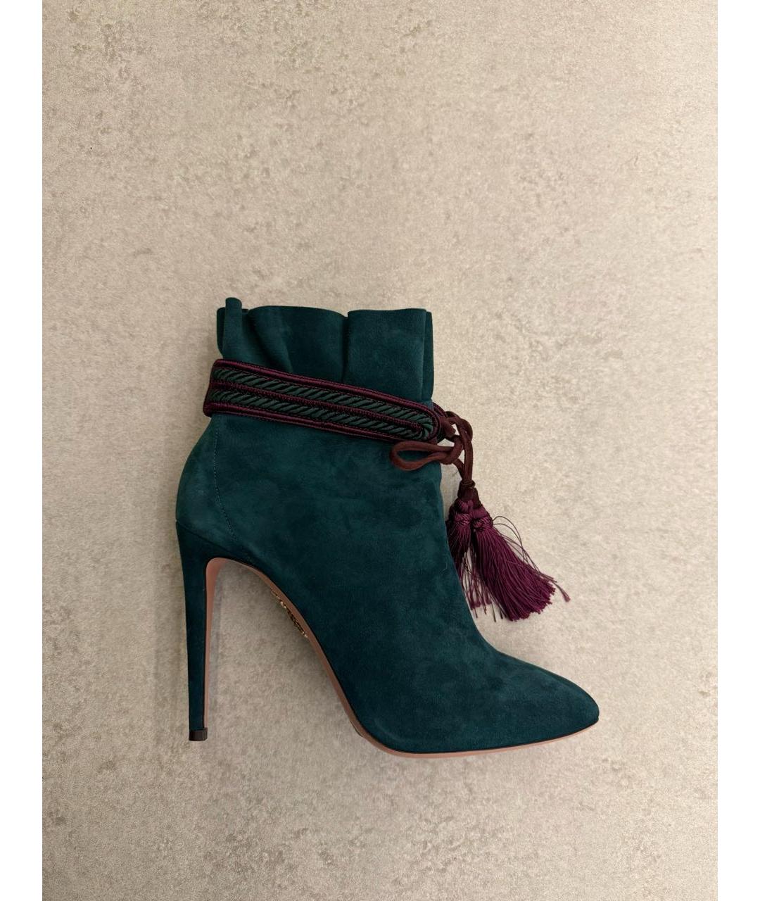 AQUAZZURA Зеленые замшевые ботильоны, фото 5