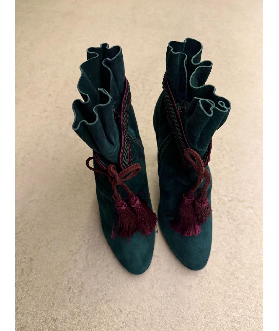 AQUAZZURA Зеленые замшевые ботильоны, фото 3