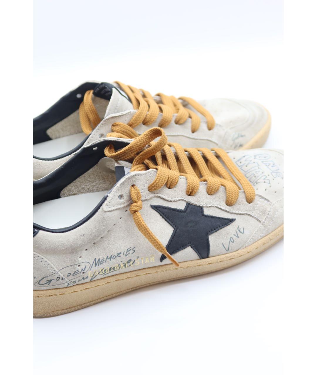 GOLDEN GOOSE DELUXE BRAND Серые замшевые высокие кроссовки / кеды, фото 5