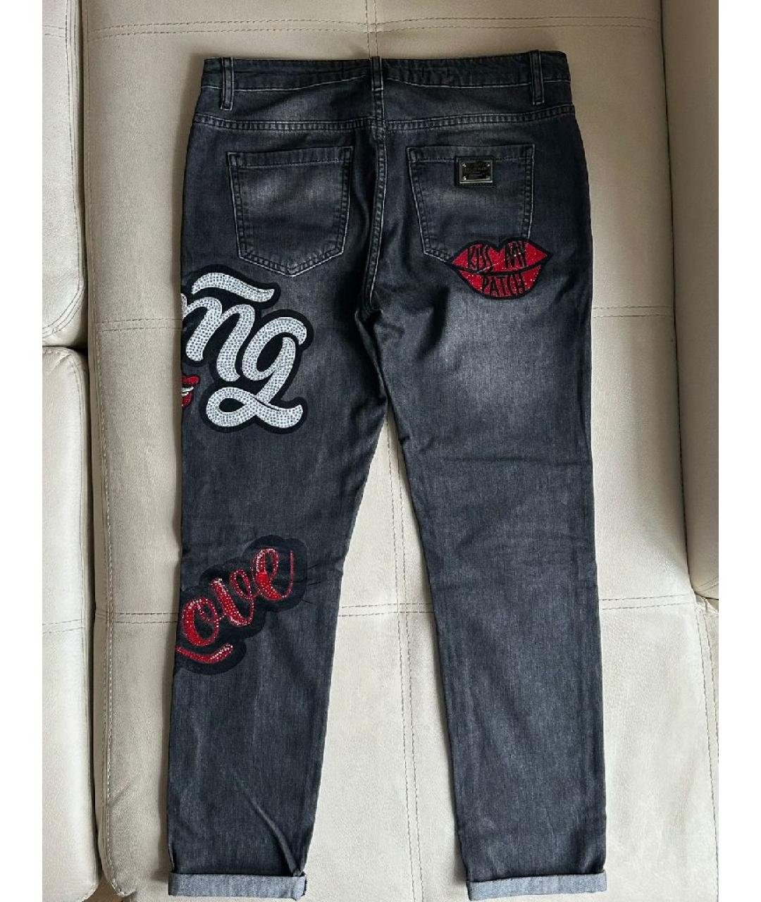 PHILIPP PLEIN Черные хлопковые прямые джинсы, фото 9