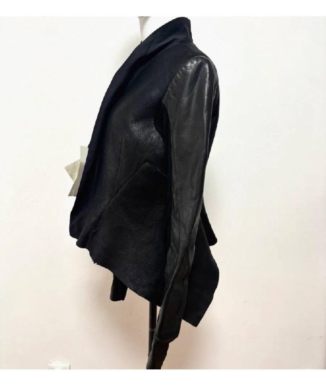 RICK OWENS Черная кожаная куртка, фото 6