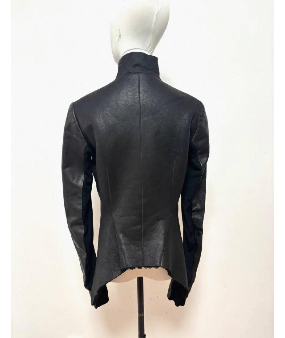 RICK OWENS Черная кожаная куртка, фото 3