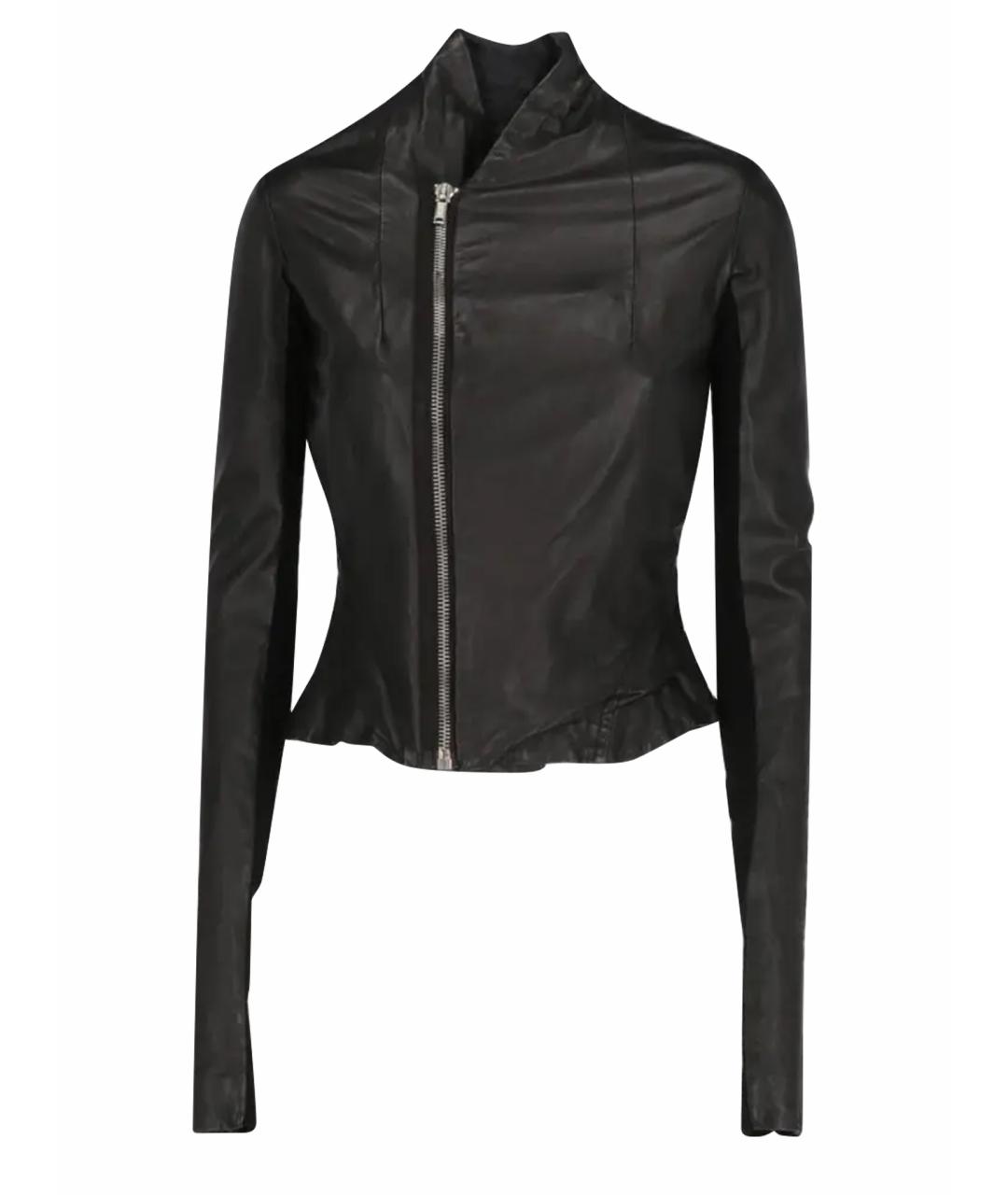 RICK OWENS Черная кожаная куртка, фото 1