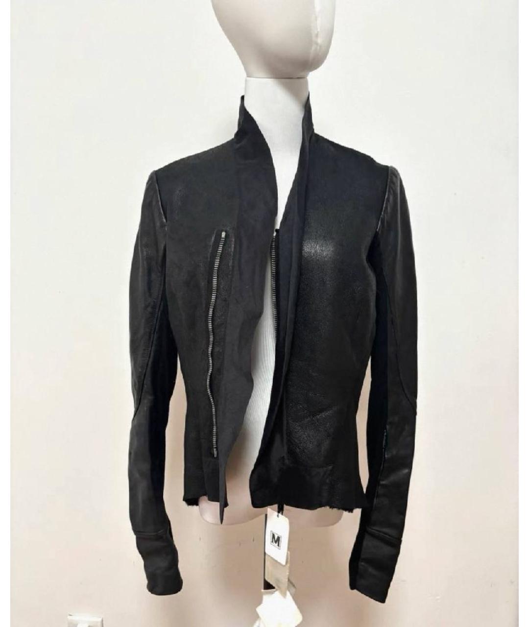 RICK OWENS Черная кожаная куртка, фото 7