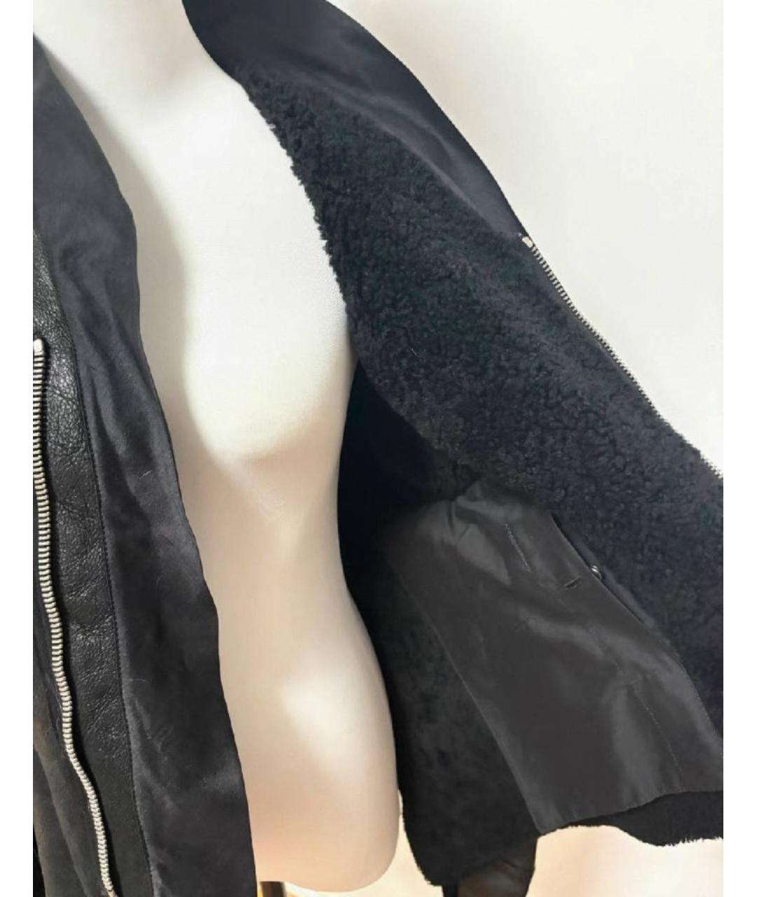 RICK OWENS Черная кожаная куртка, фото 4