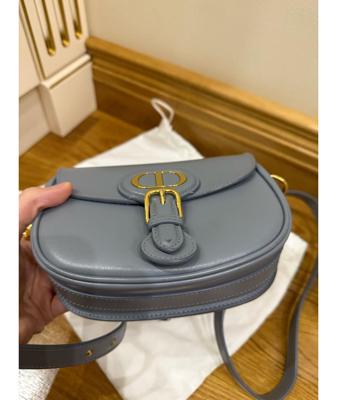 CHRISTIAN DIOR Голубая кожаная сумка через плечо, фото 5