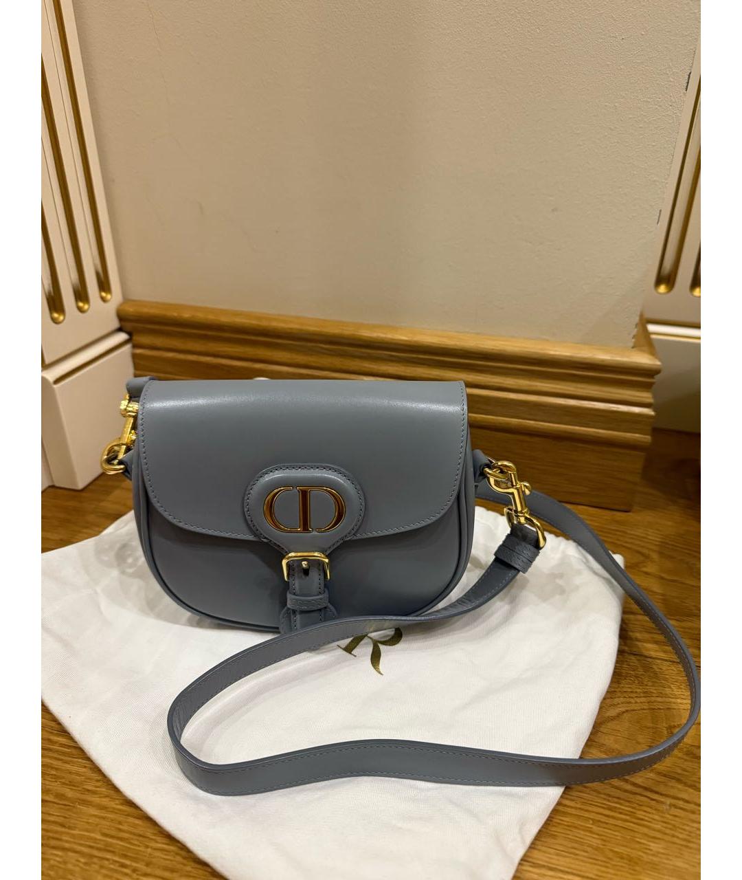 CHRISTIAN DIOR Голубая кожаная сумка через плечо, фото 6