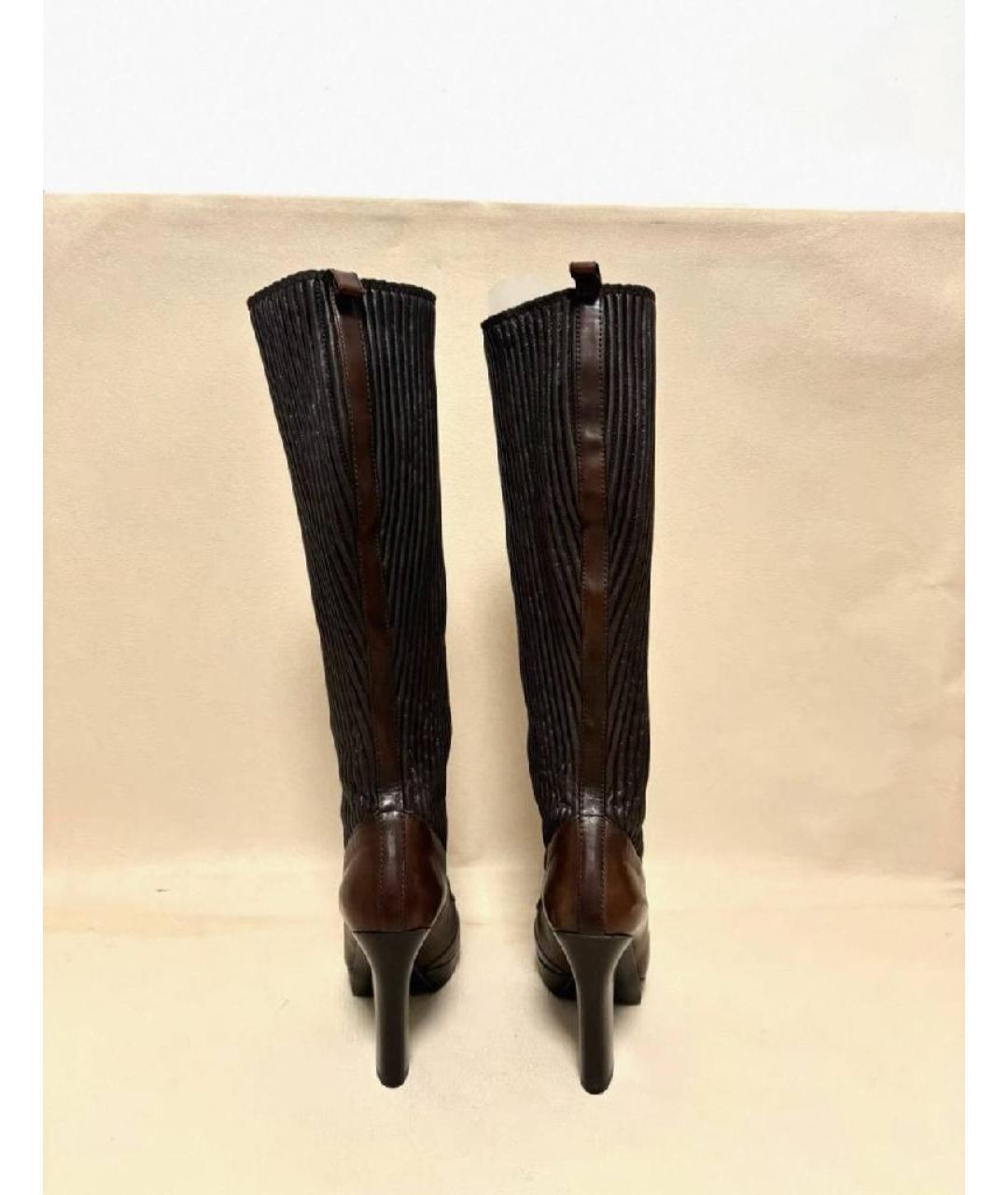 GUCCI Коричневые кожаные сапоги, фото 3