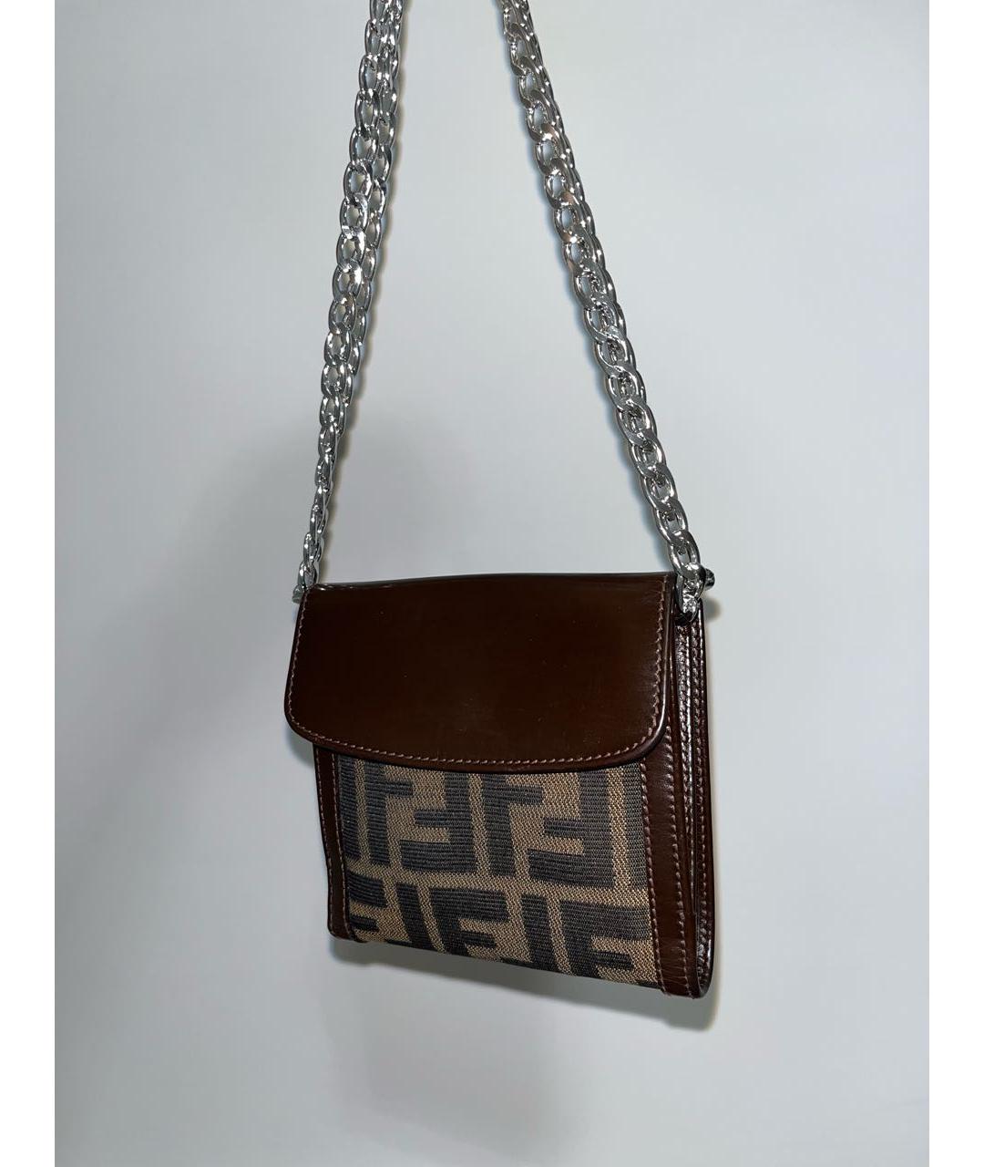 FENDI Коричневый кожаный кошелек, фото 6