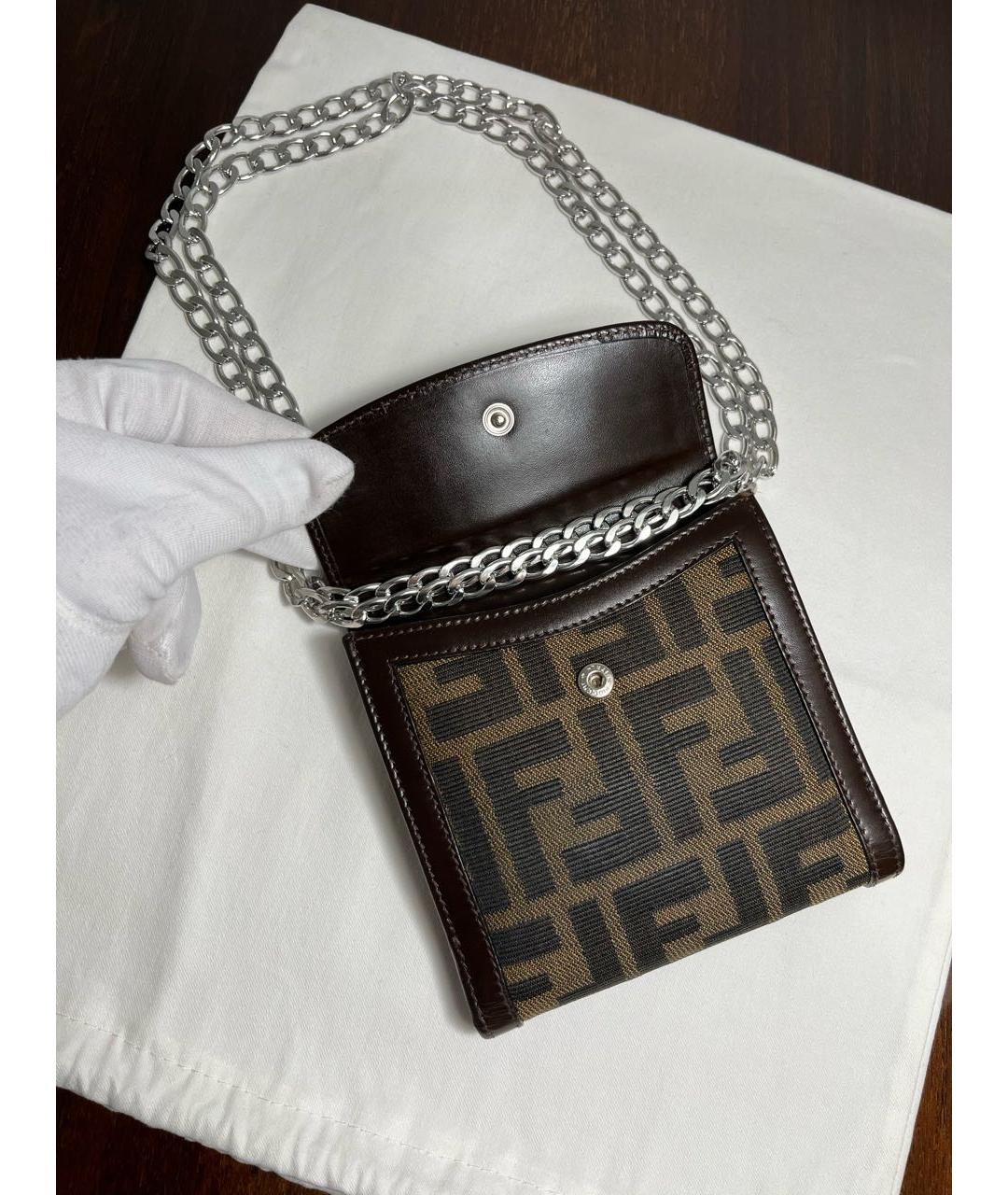 FENDI Коричневый кожаный кошелек, фото 8