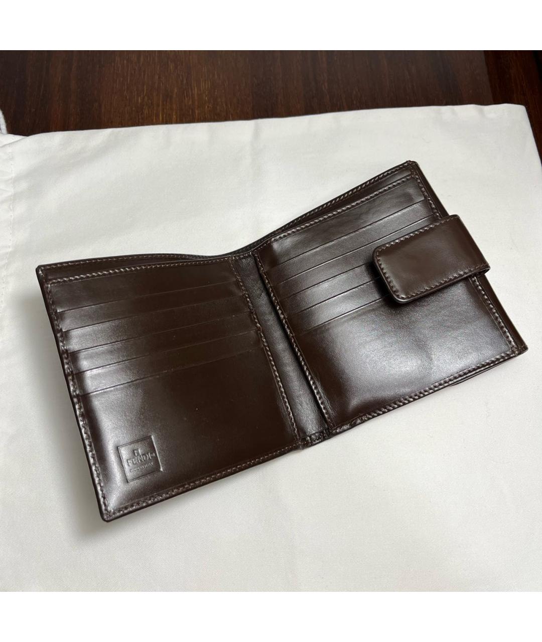 FENDI Коричневый кожаный кошелек, фото 5