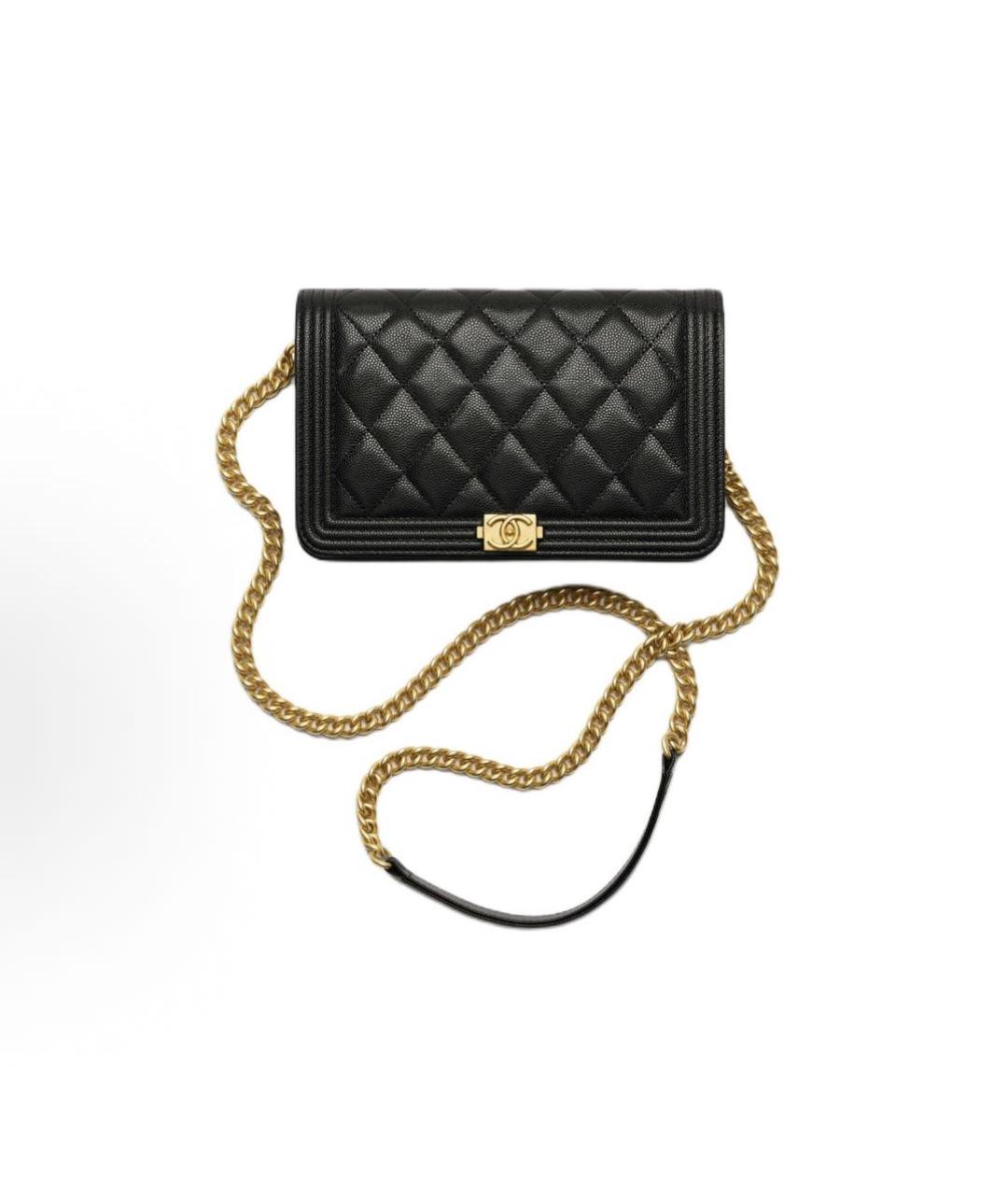 CHANEL Черная кожаная сумка через плечо, фото 4