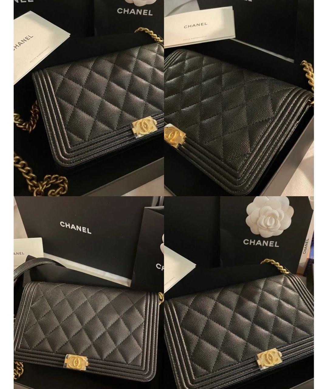 CHANEL Черная кожаная сумка через плечо, фото 2