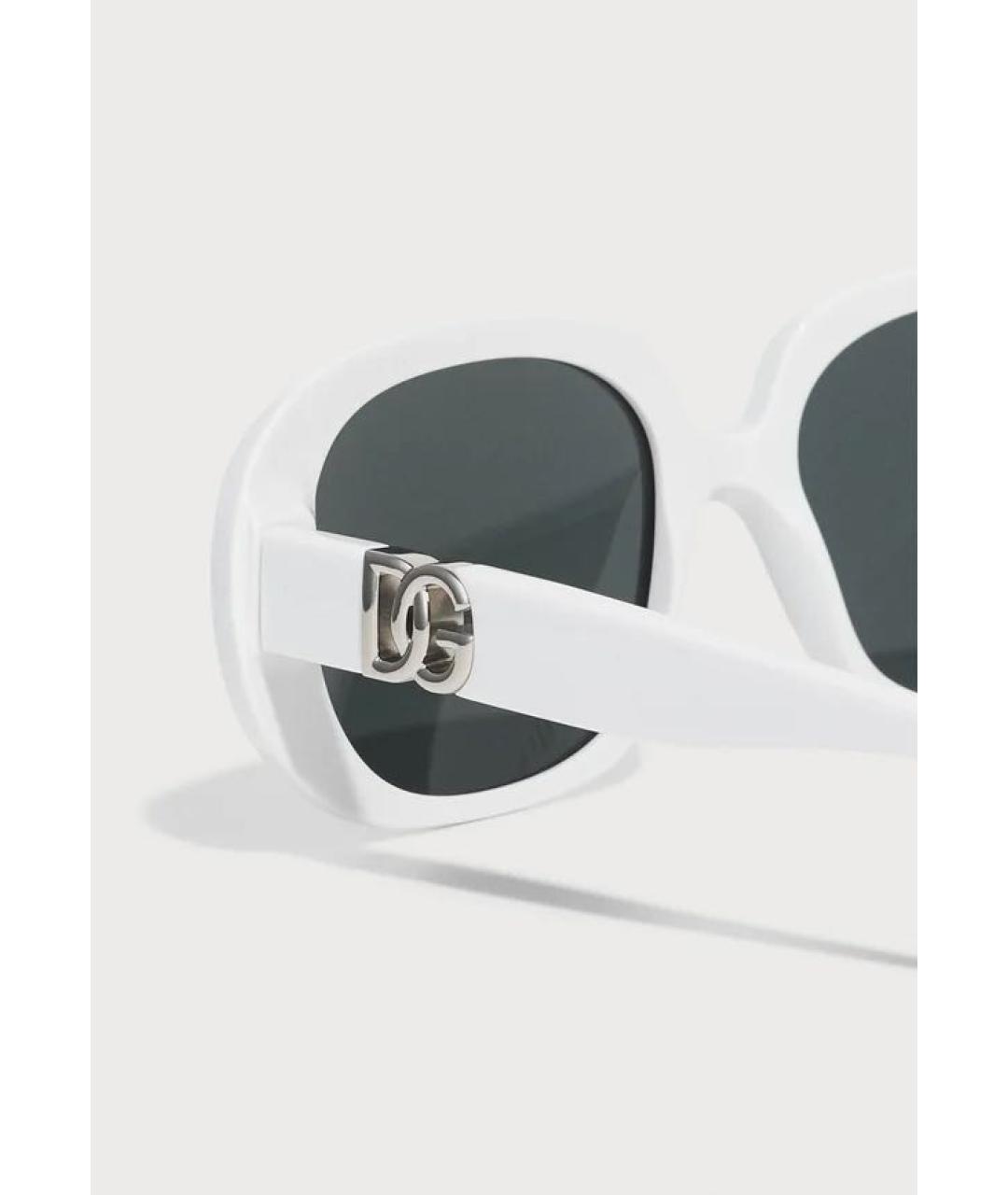 DOLCE&GABBANA Белые пластиковые солнцезащитные очки, фото 4