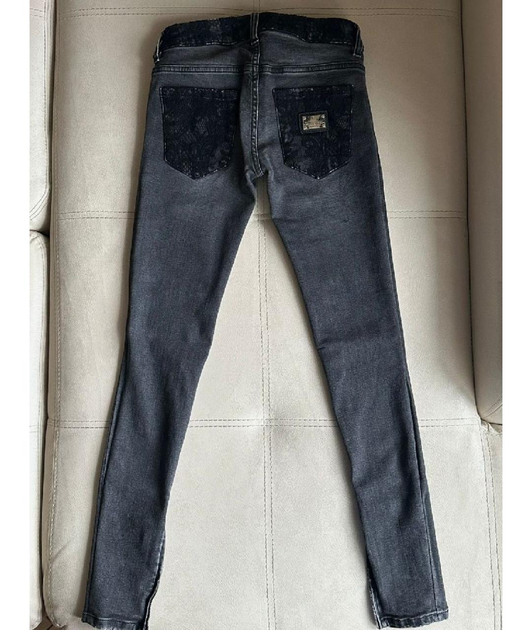 PHILIPP PLEIN Серые хлопко-эластановые джинсы слим, фото 8