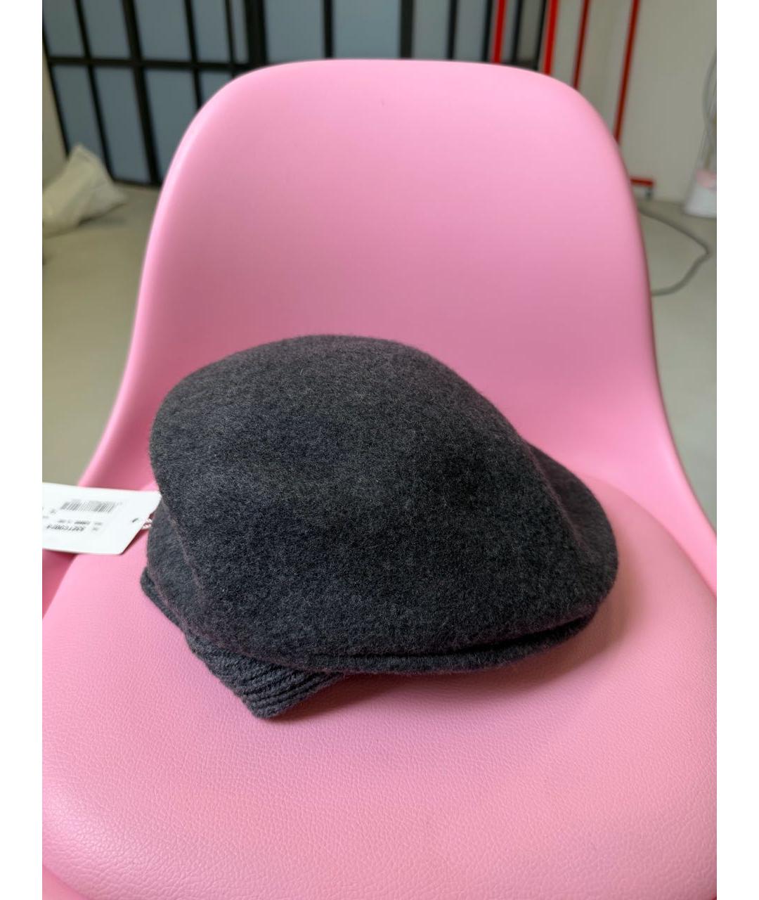 MM6 MAISON MARGIELA Серая шерстяная кепка, фото 5