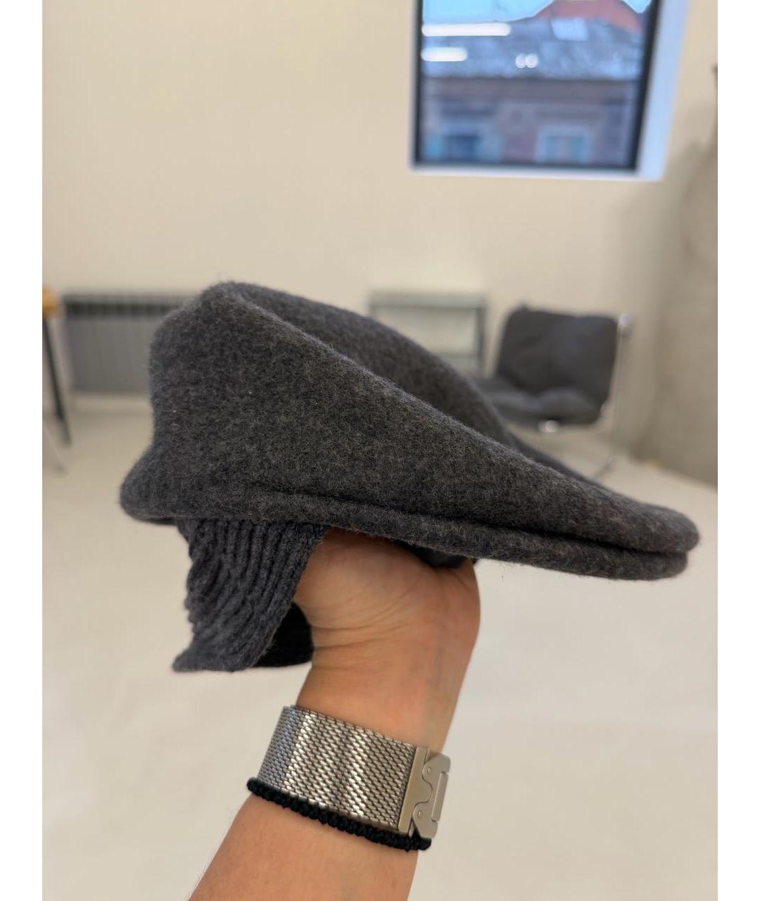 MM6 MAISON MARGIELA Серая шерстяная кепка, фото 6