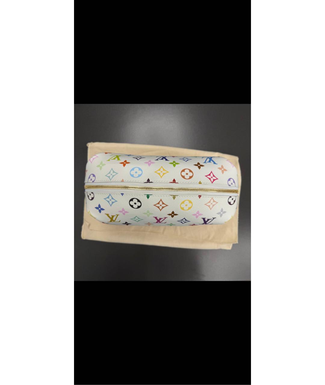 LOUIS VUITTON Белая кожаная дорожная/спортивная сумка, фото 3