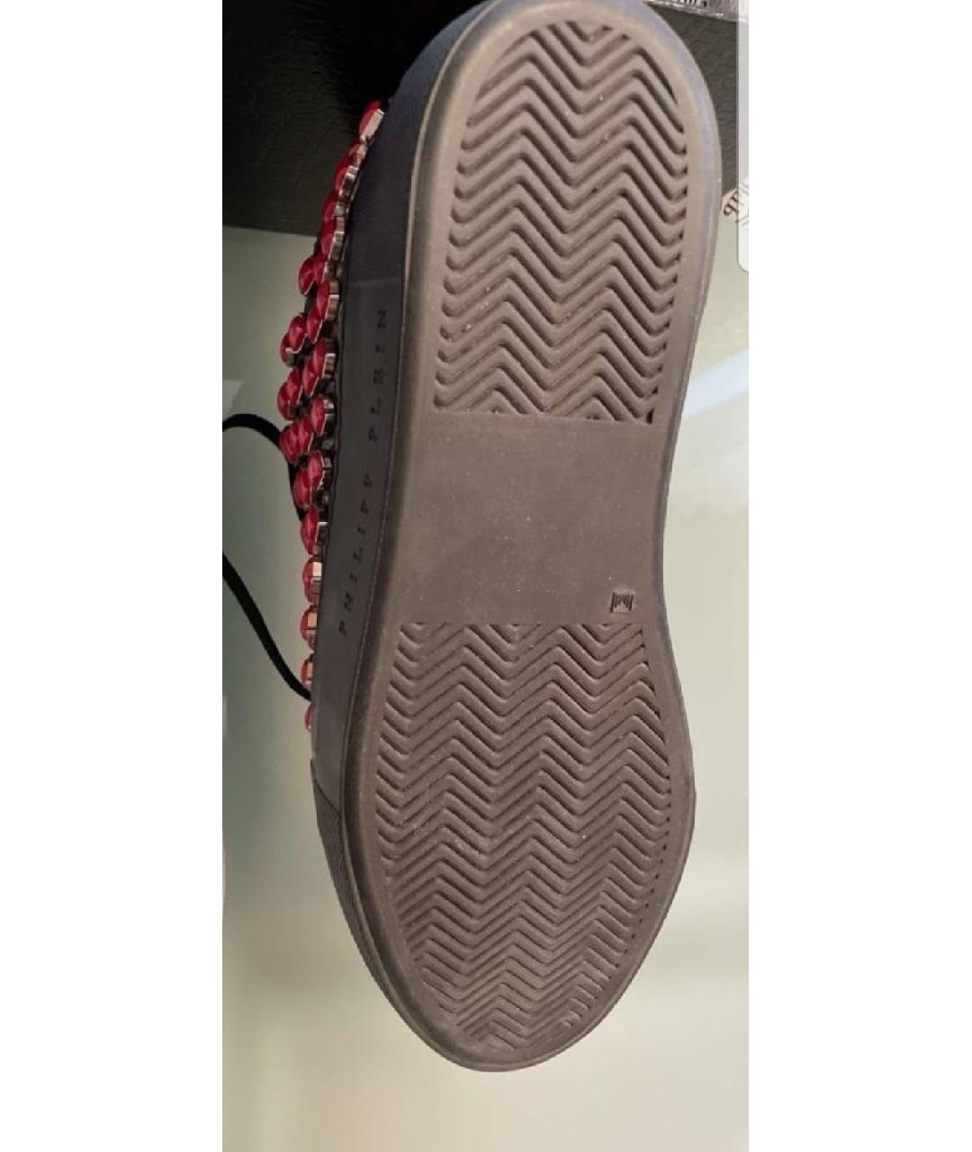 PHILIPP PLEIN Черные кожаные кеды, фото 7