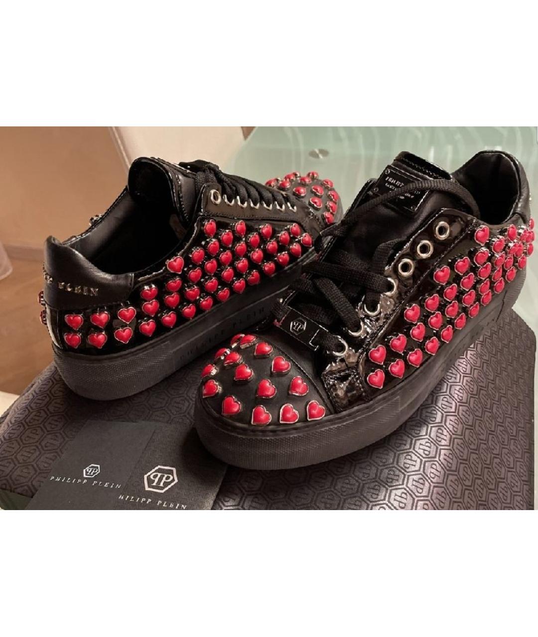 PHILIPP PLEIN Черные кожаные кеды, фото 9