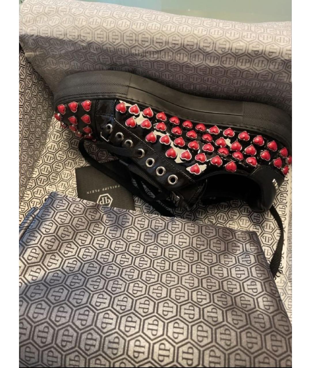 PHILIPP PLEIN Черные кожаные кеды, фото 8