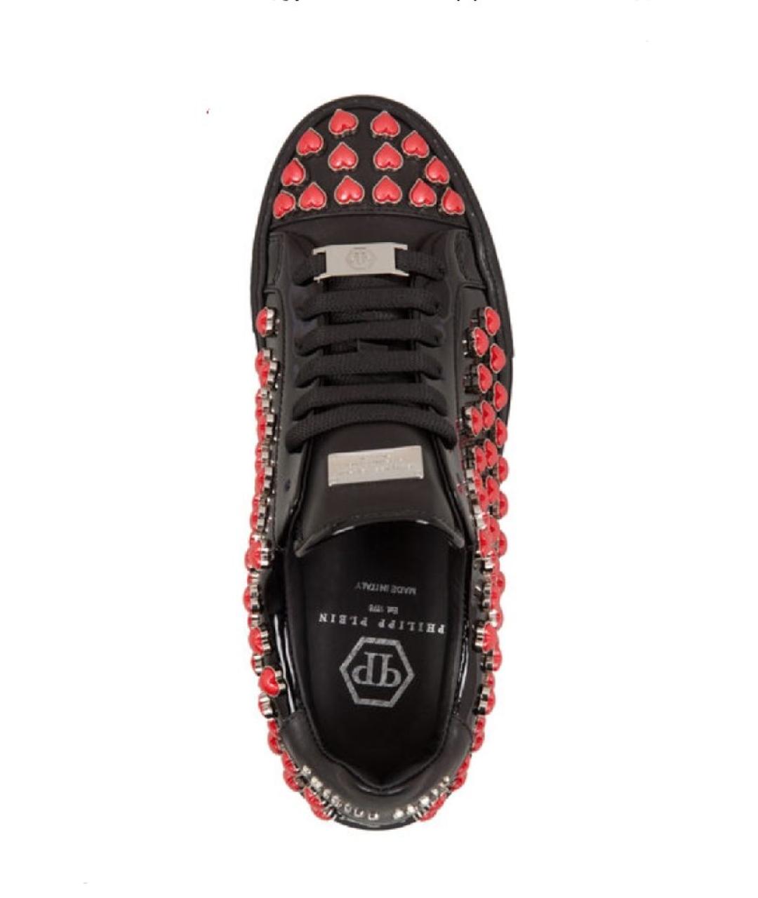 PHILIPP PLEIN Черные кожаные кеды, фото 2