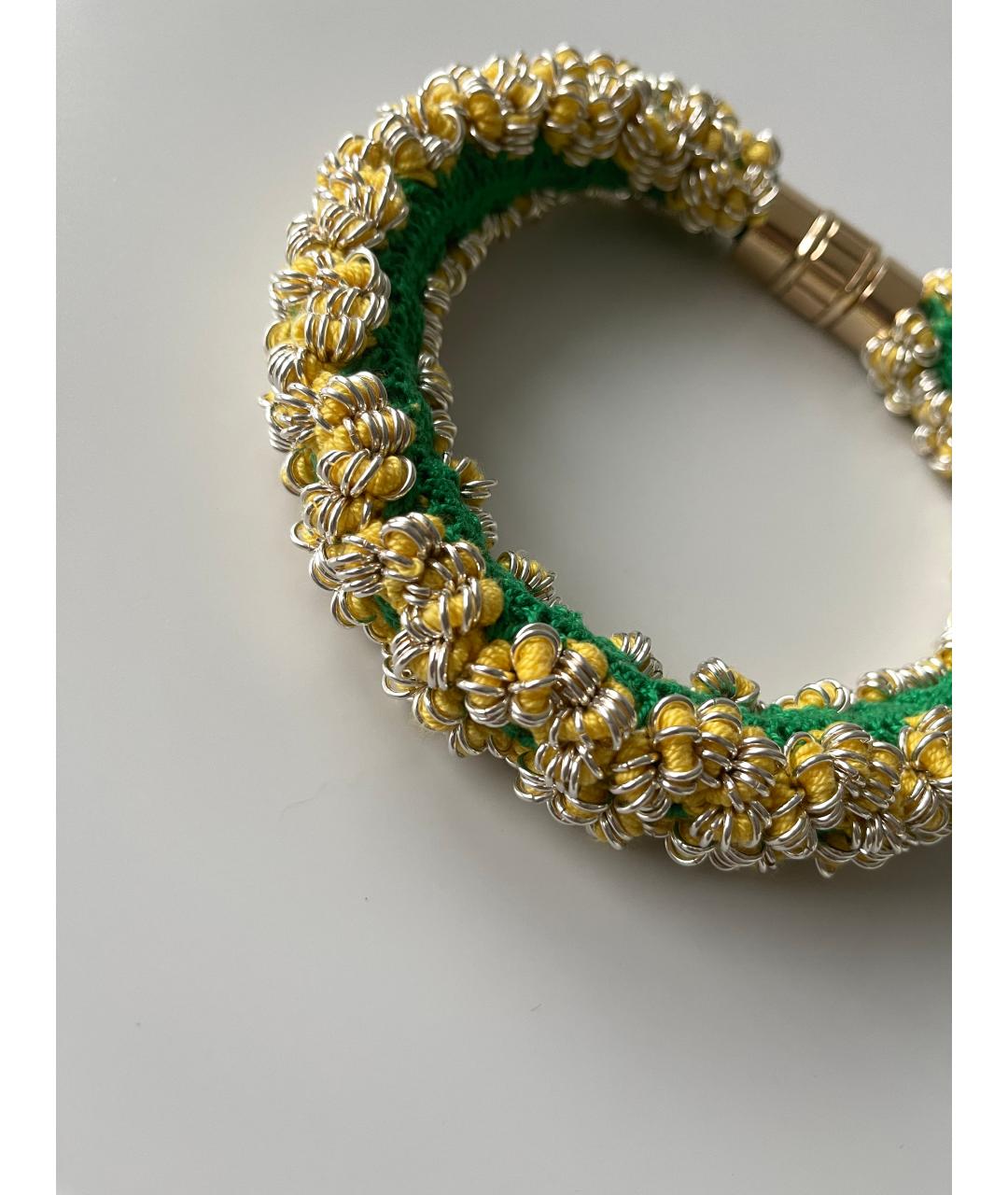 BOTTEGA VENETA Зеленые серебряное колье, фото 5