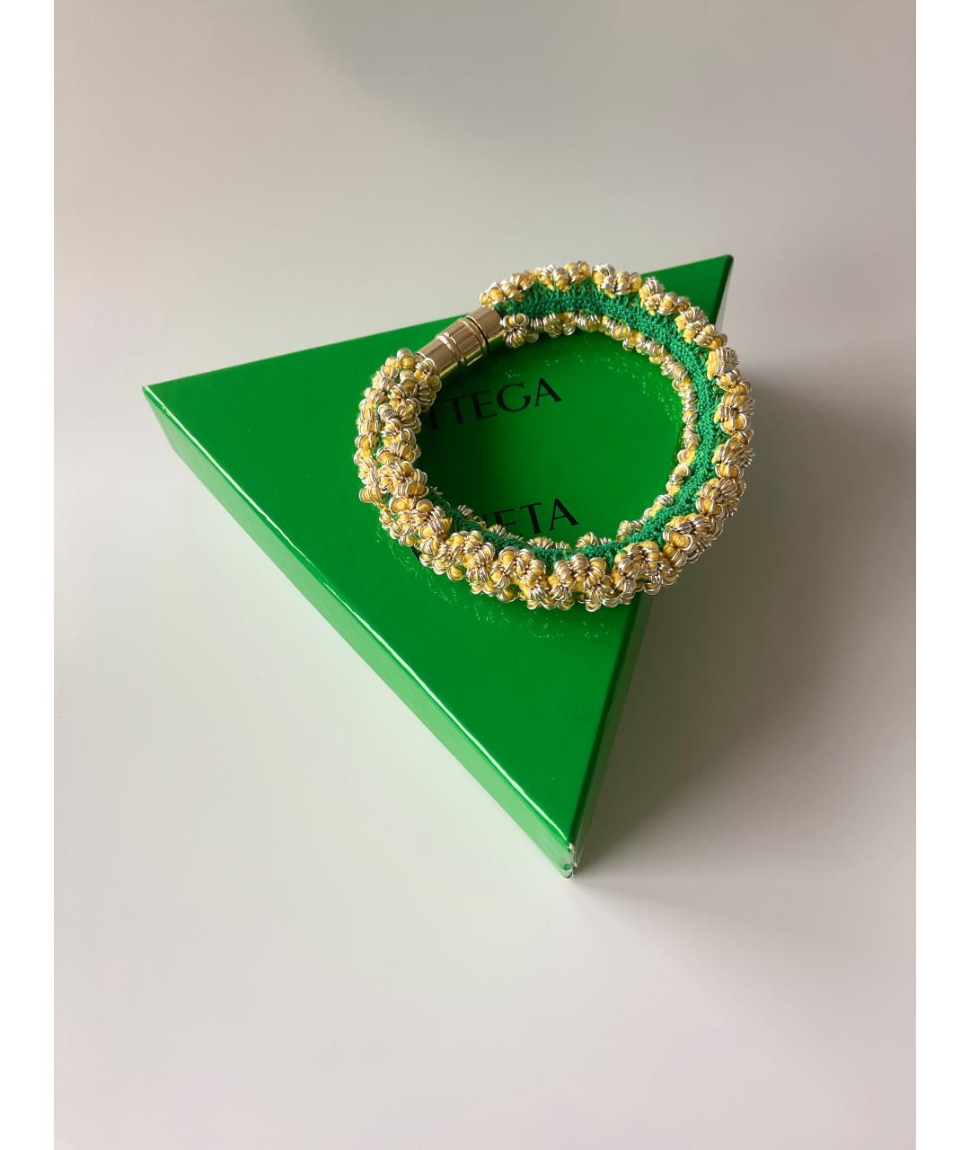 BOTTEGA VENETA Зеленые серебряное колье, фото 7