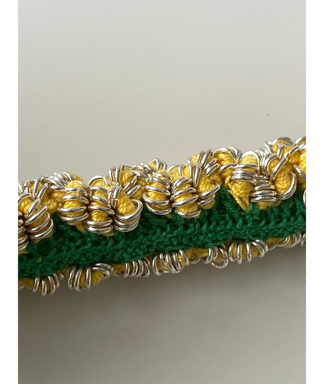 BOTTEGA VENETA Зеленые серебряное колье, фото 2