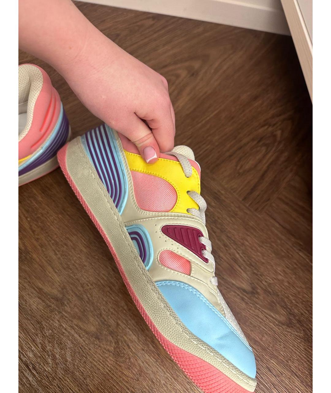 GUCCI Мульти кожаные кеды, фото 7