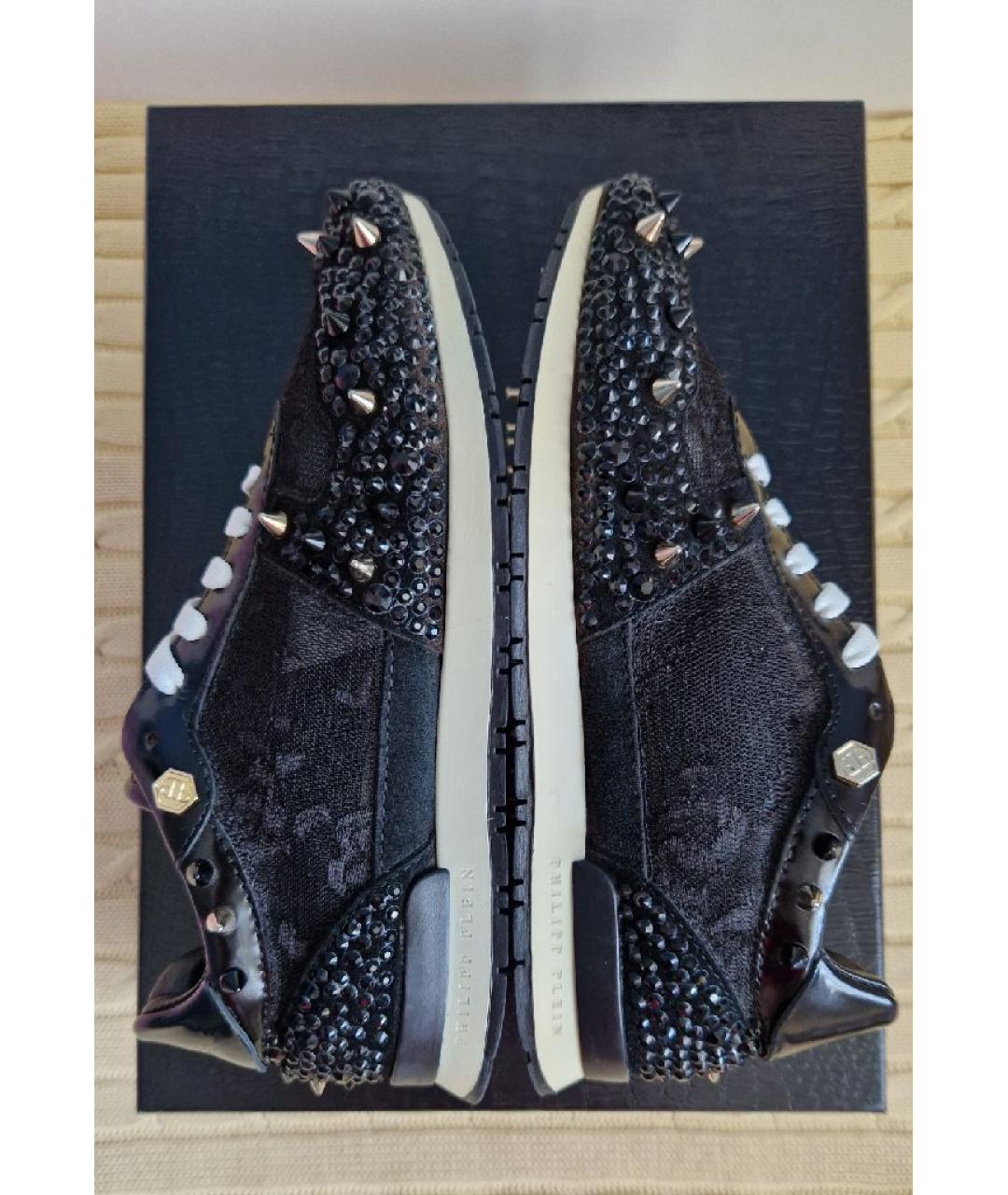 PHILIPP PLEIN Черные кожаные кроссовки, фото 6