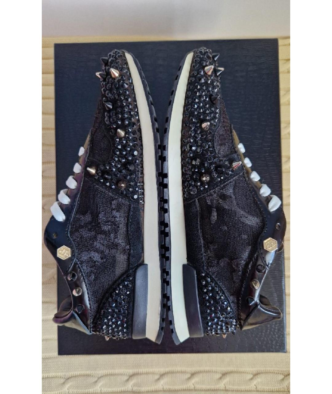 PHILIPP PLEIN Черные кожаные кроссовки, фото 7