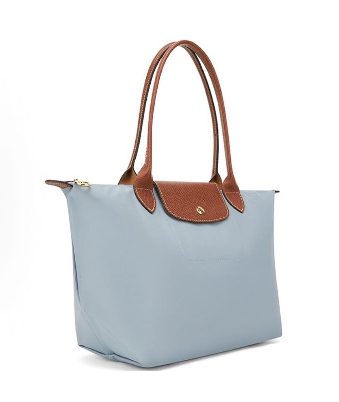 LONGCHAMP Голубая синтетическая сумка тоут, фото 2