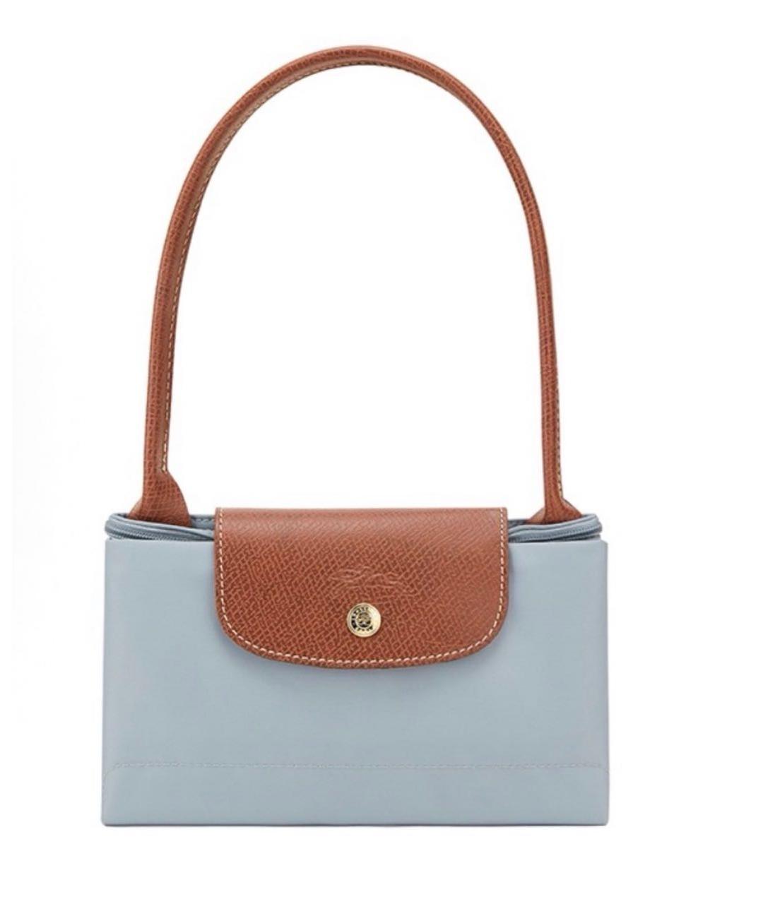 LONGCHAMP Голубая синтетическая сумка тоут, фото 4