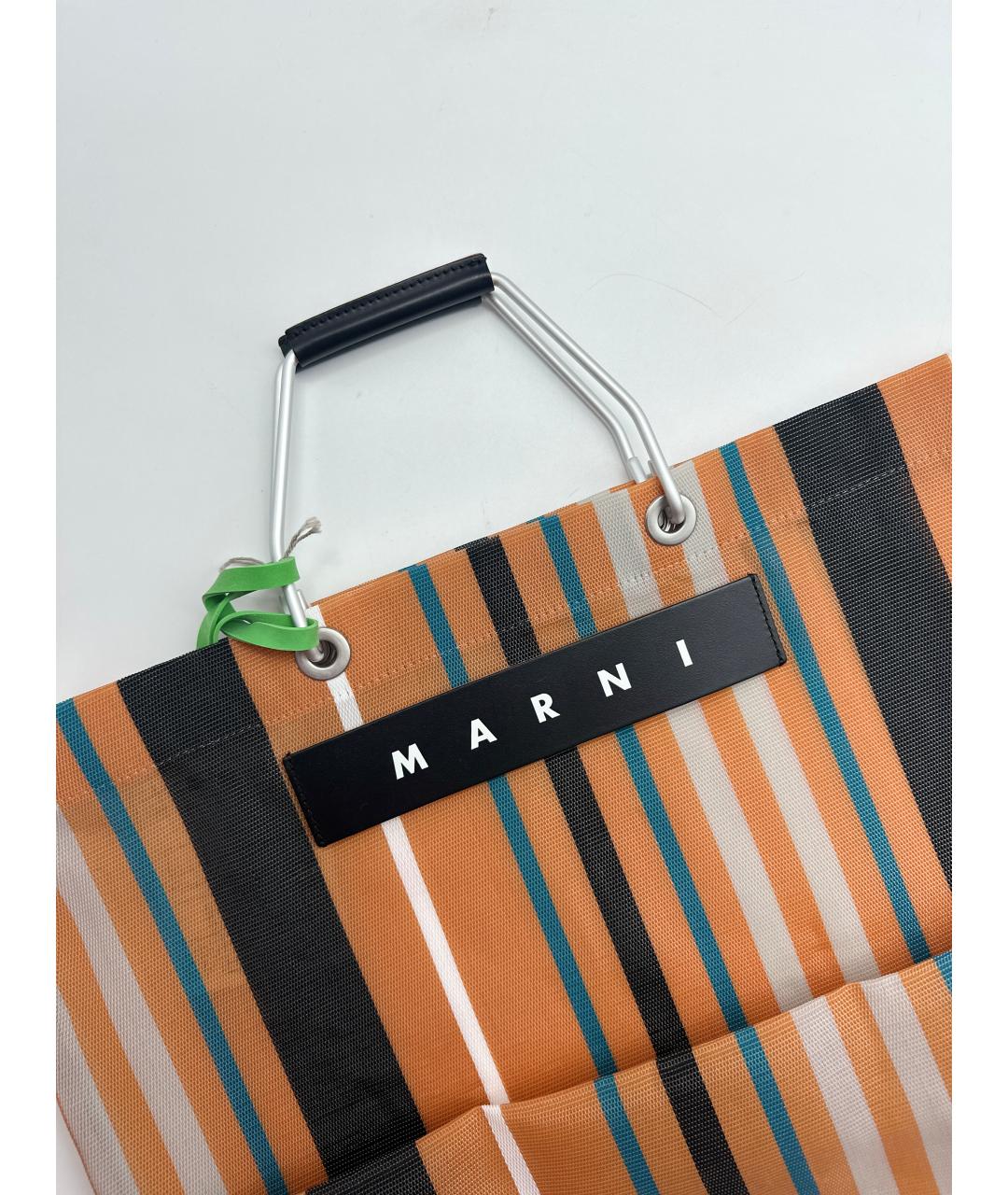 MARNI Оранжевая пелетеная сумка тоут, фото 3