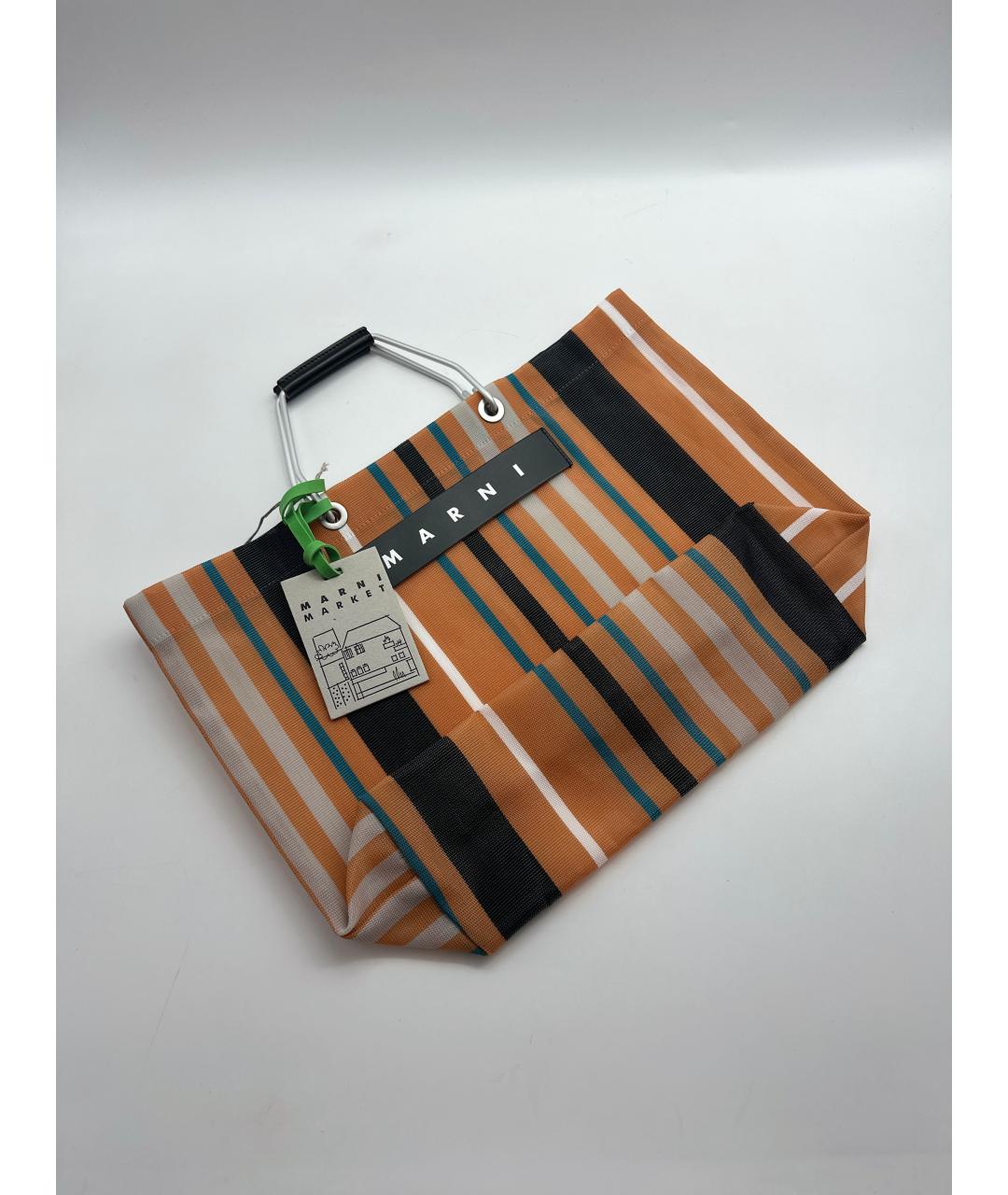 MARNI Оранжевая пелетеная сумка тоут, фото 2