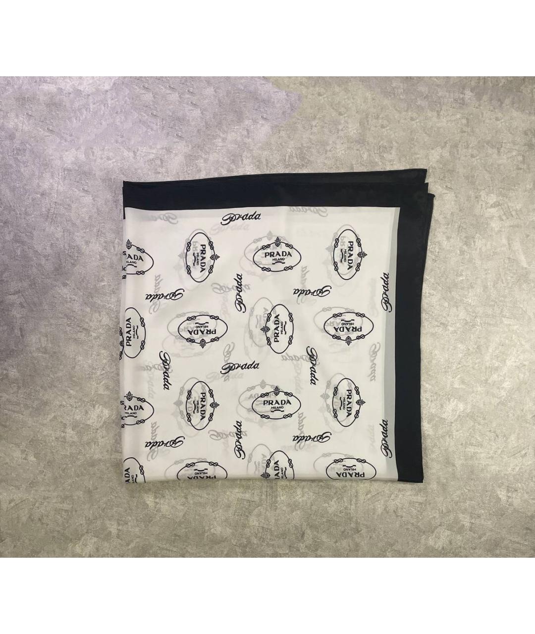 PRADA Белый шелковый платок, фото 5