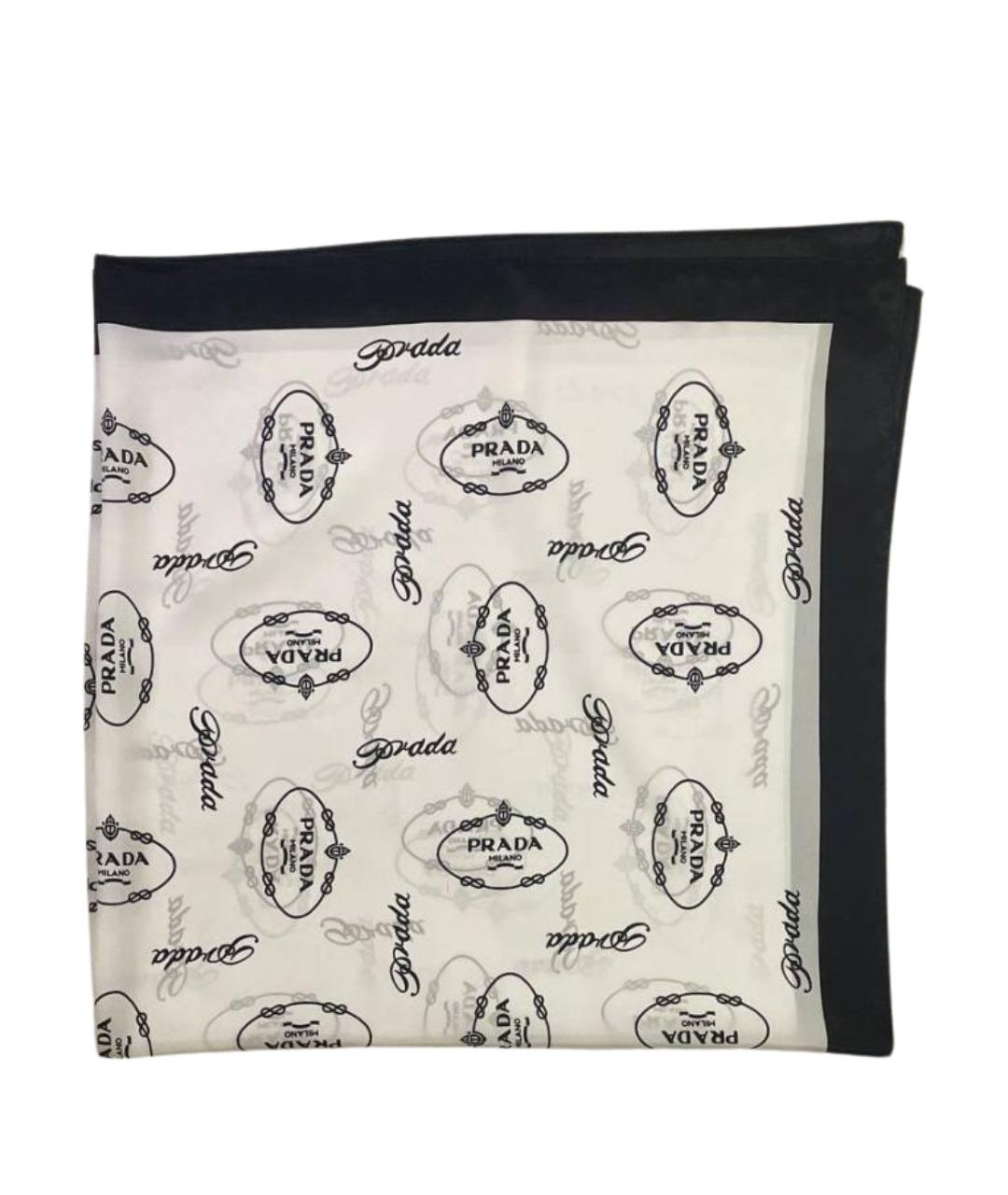 PRADA Белый шелковый платок, фото 1