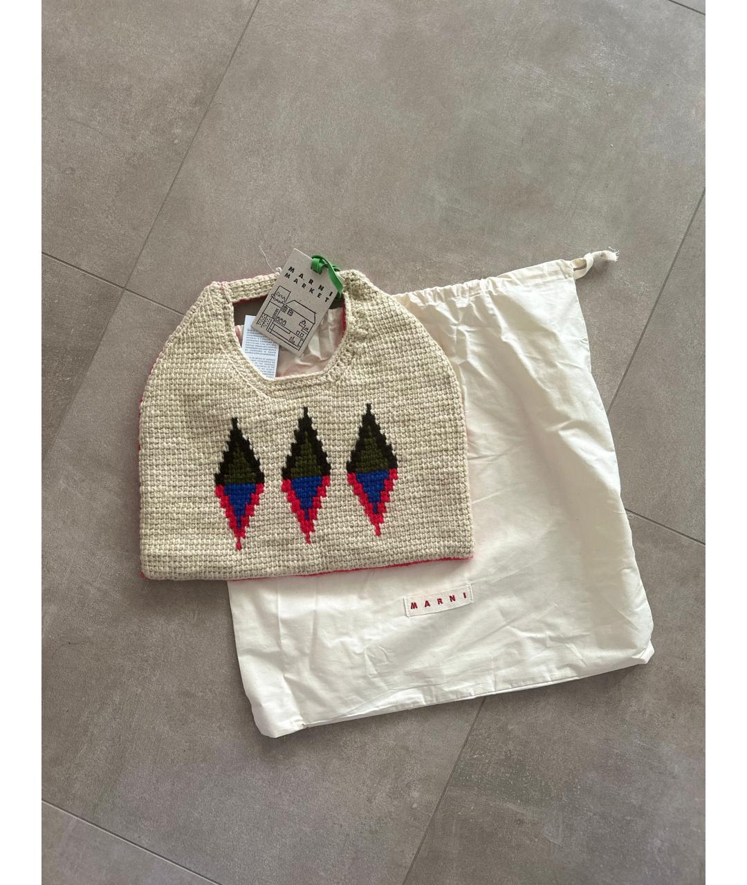 MARNI Красная пелетеная сумка с короткими ручками, фото 3