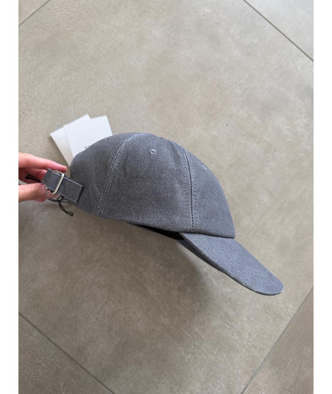 BOTTEGA VENETA Серая кожаная кепка/бейсболка, фото 3