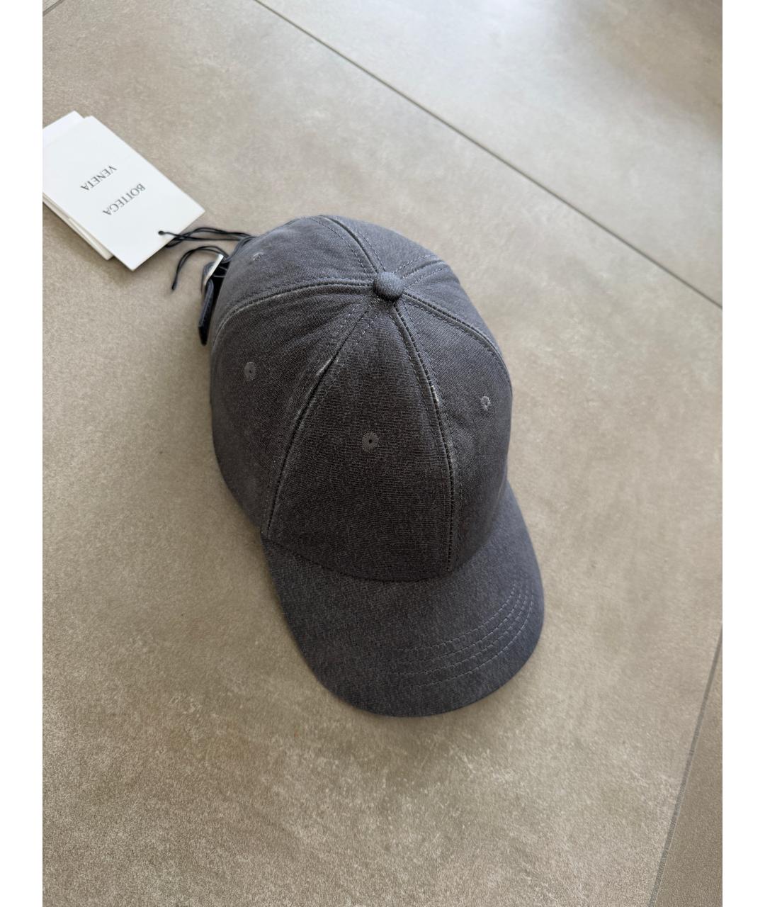 BOTTEGA VENETA Серая кожаная кепка/бейсболка, фото 8