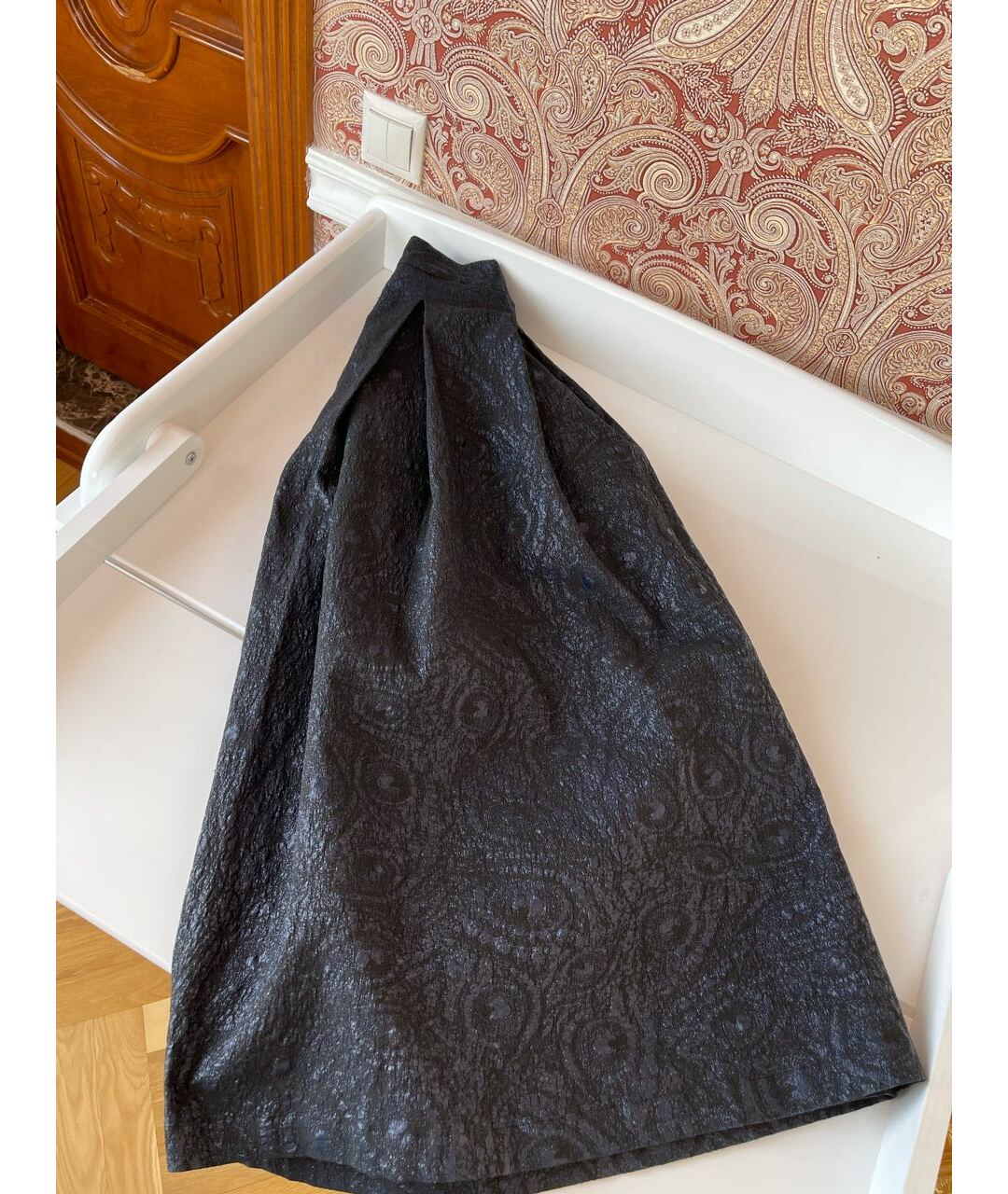 D.EXTERIOR Темно-синяя полиэстеровая юбка миди, фото 2