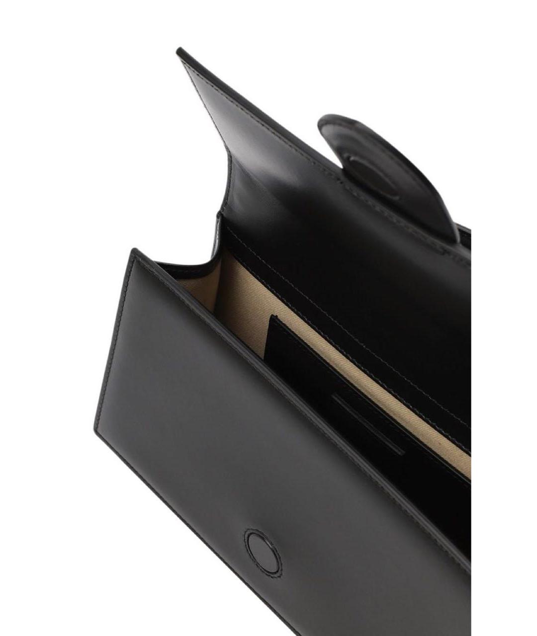 JACQUEMUS Черная кожаная сумка с короткими ручками, фото 3