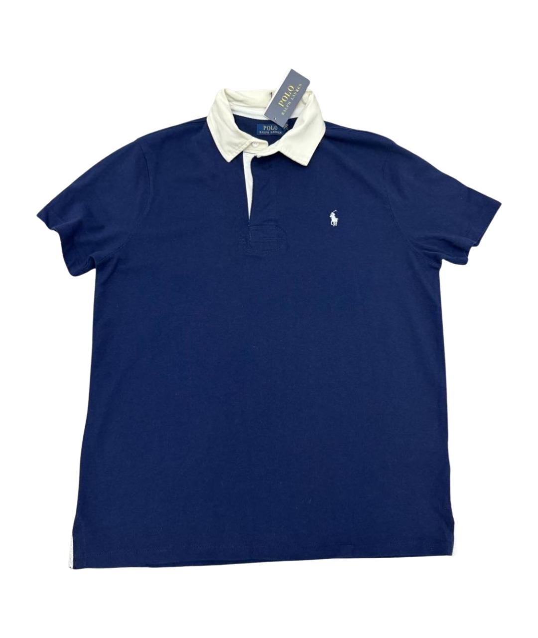 POLO RALPH LAUREN Синее хлопковое поло с коротким рукавом, фото 1