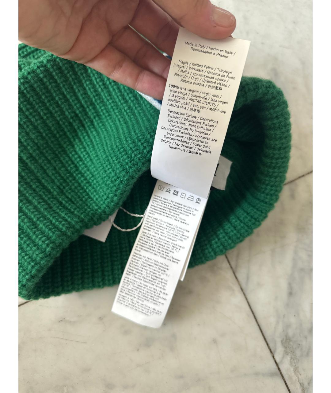 WEEKEND MAX MARA Зеленая шерстяная шапка, фото 4