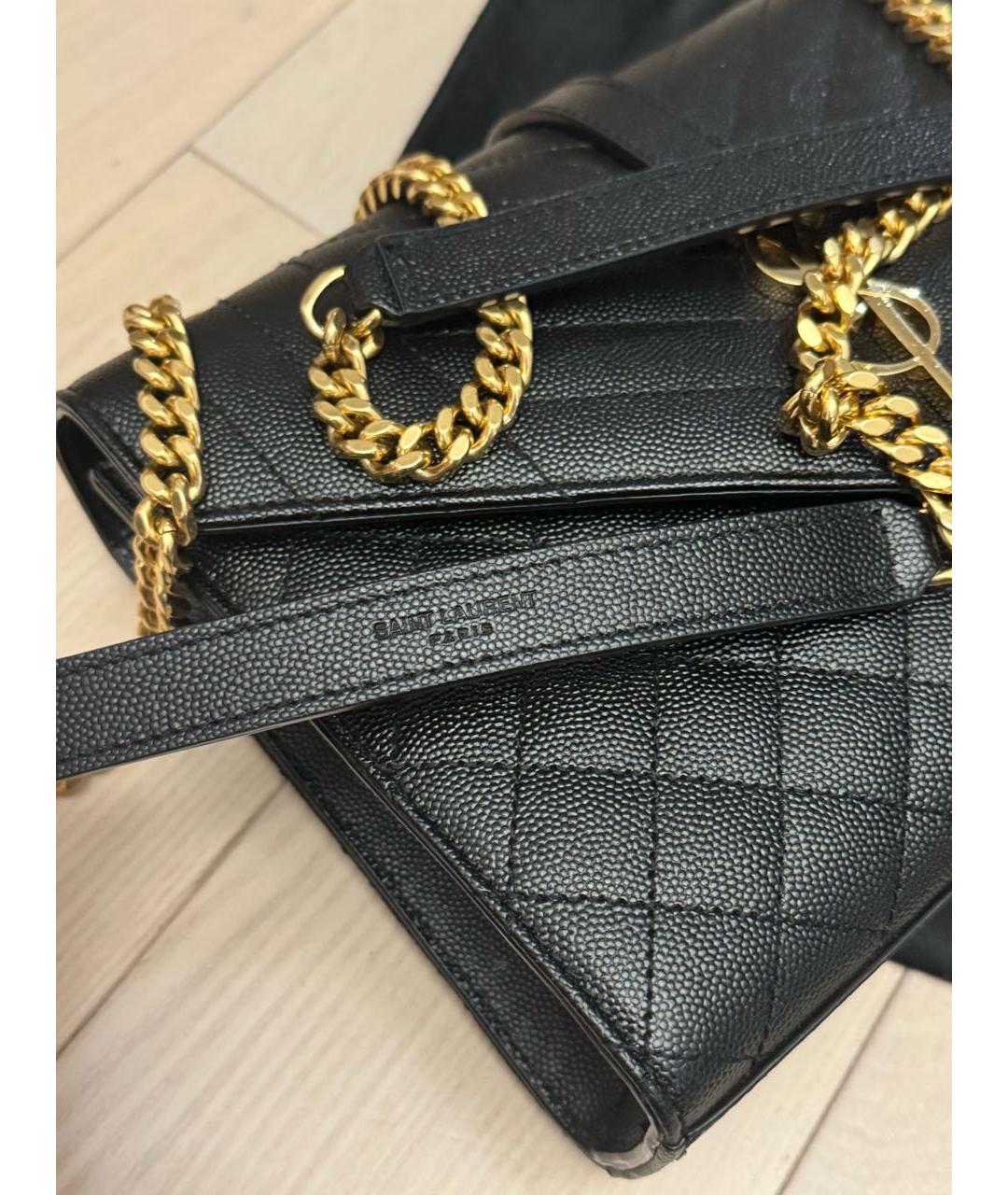 SAINT LAURENT Черная кожаная сумка через плечо, фото 4