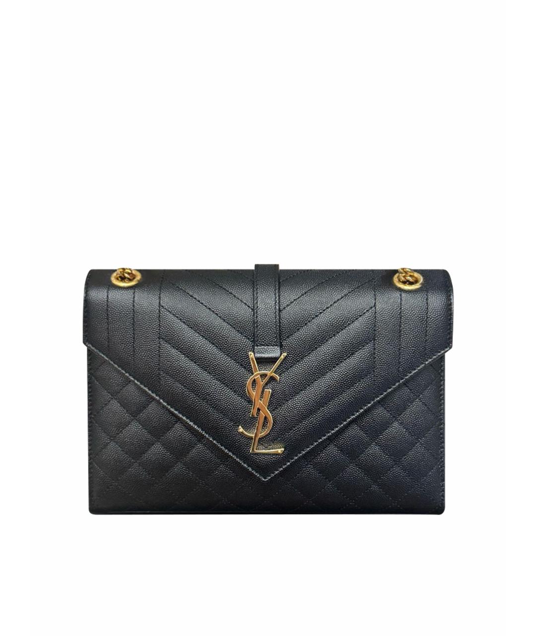 SAINT LAURENT Черная кожаная сумка через плечо, фото 1