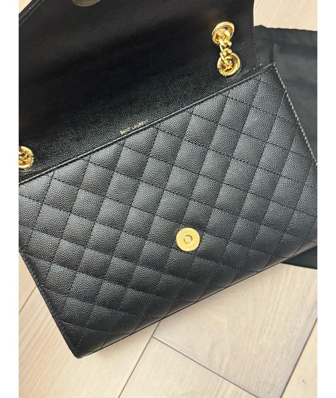 SAINT LAURENT Черная кожаная сумка через плечо, фото 6
