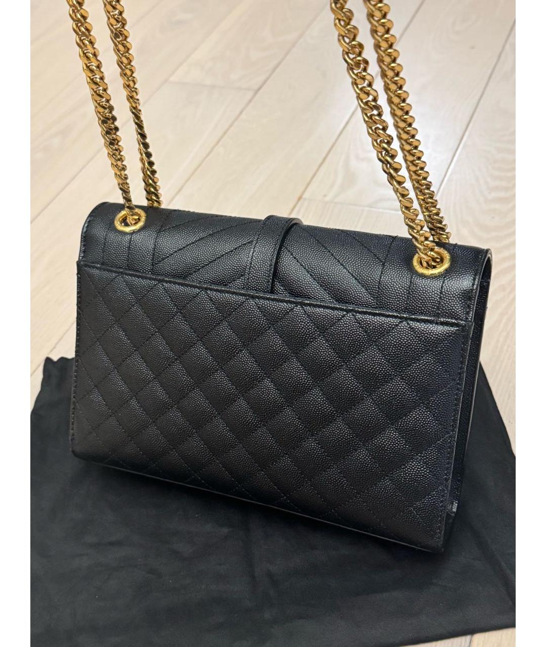 SAINT LAURENT Черная кожаная сумка через плечо, фото 3