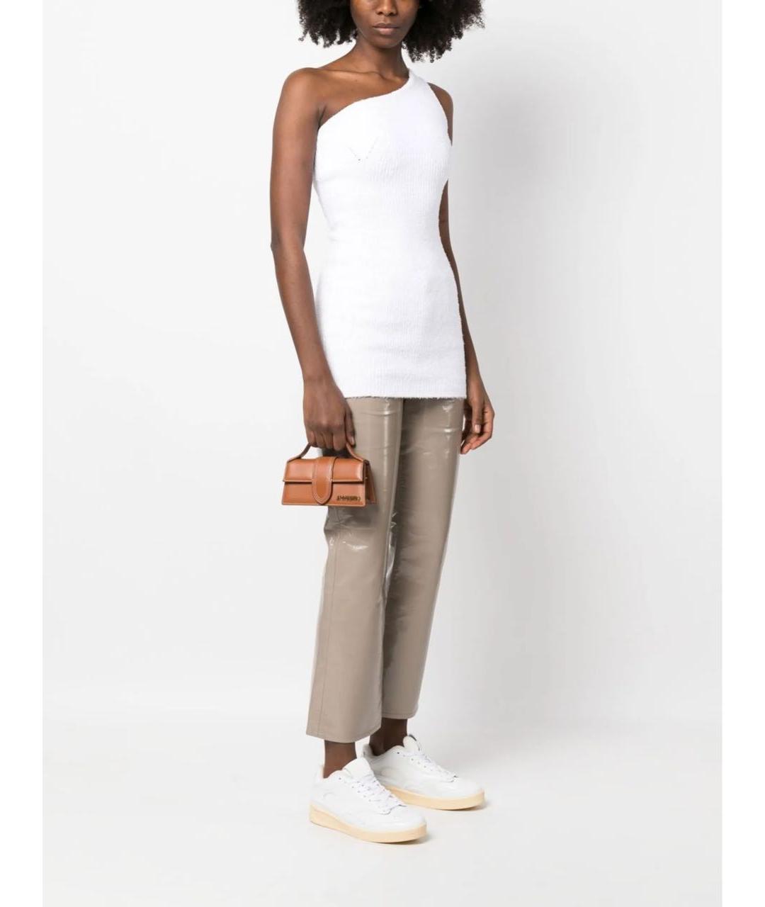 JACQUEMUS Коричневая кожаная сумка с короткими ручками, фото 5